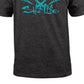 Camiseta masculina Salt Life com bolso e caveira e ganchos, cinza, tamanho médio