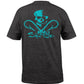Camiseta masculina Salt Life com bolso e caveira e ganchos, cinza, tamanho médio