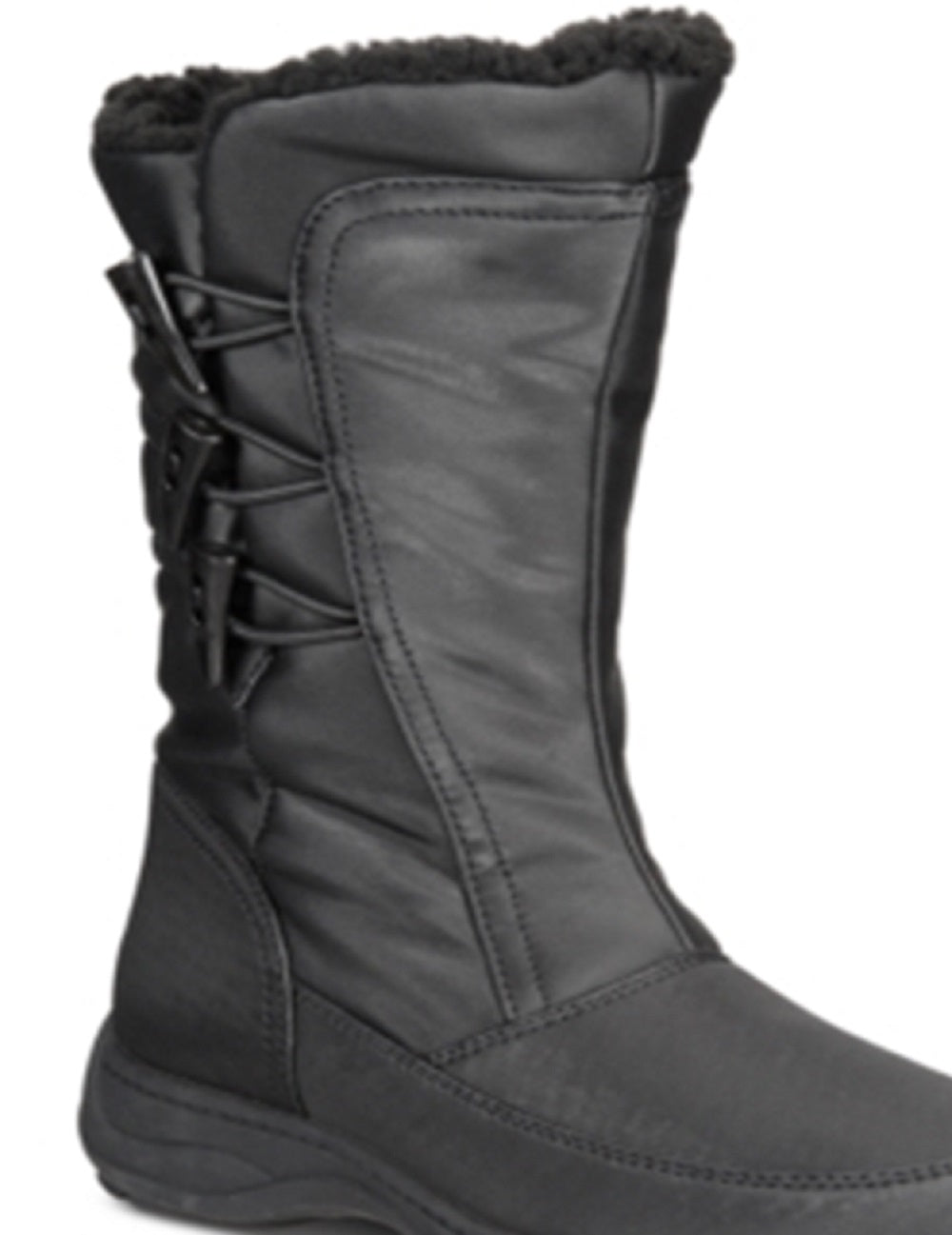 Botas femininas Sporto Dana com bico fechado e cano médio para clima frio, pretas, tamanho 10 M