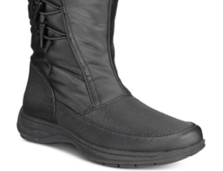 Botas femininas Sporto Dana com bico fechado e cano médio para clima frio, pretas, tamanho 10 M