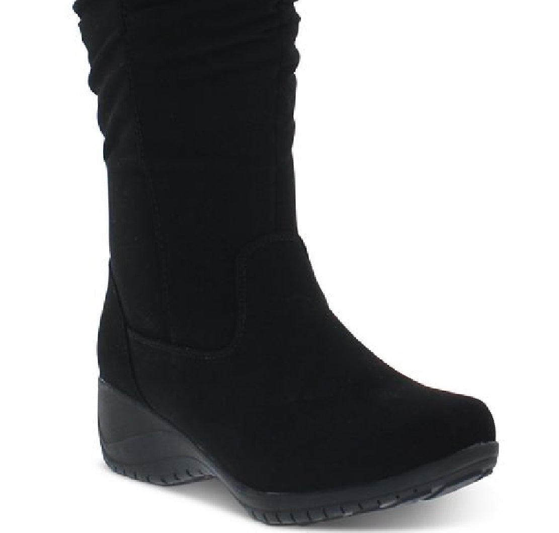 Botas Khmobu Femininas com Acabamento em Botões Rosa, Pretas, Tamanho 8,5 M
