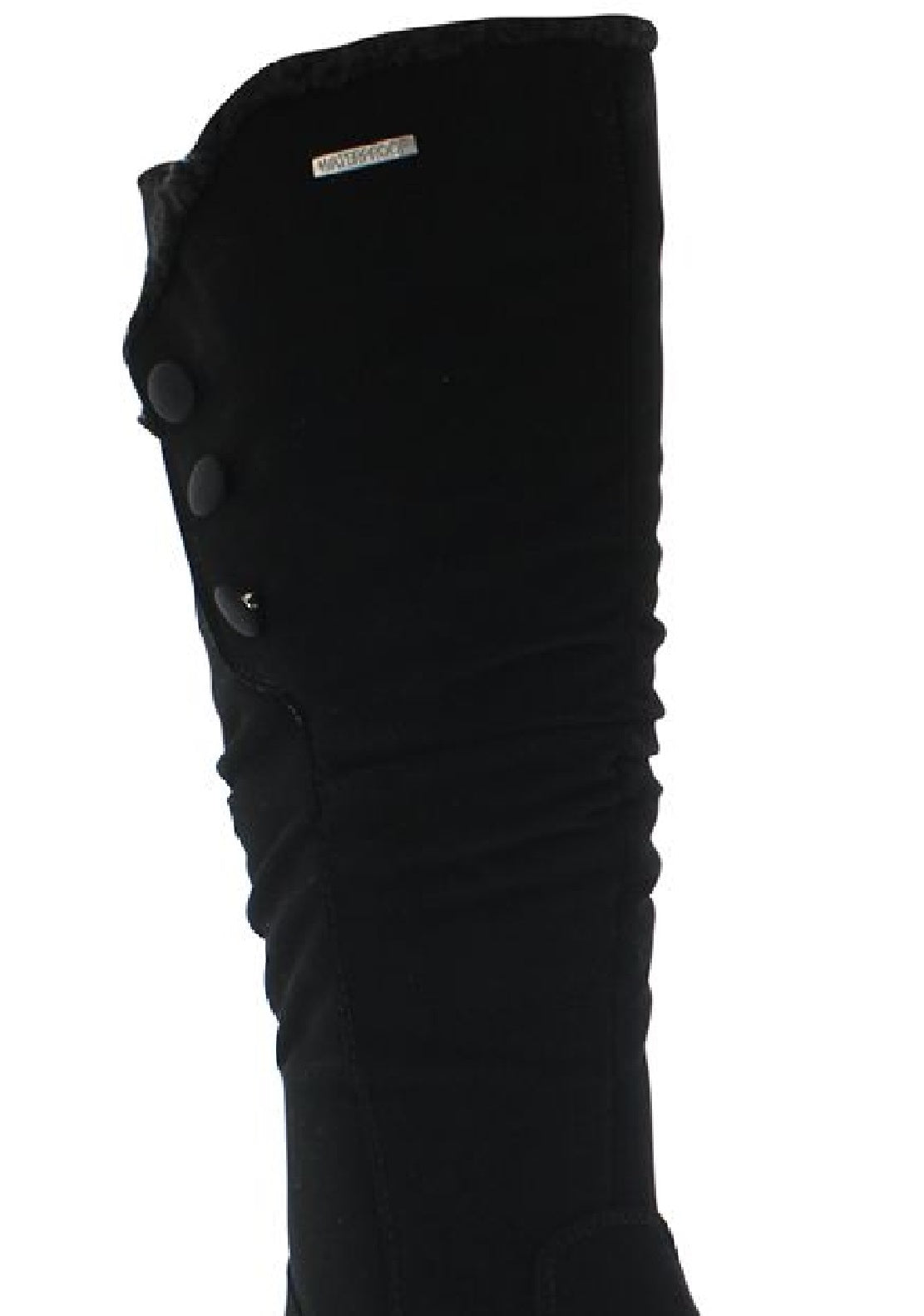Botas Khmobu Femininas com Acabamento em Botões Rosa, Pretas, Tamanho 8,5 M