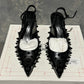 Alexander Mcqueen Sapatos de salto alto gatinho com pontas pretas tamanho 4 para mulheres