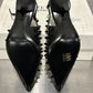 Alexander Mcqueen Sapatos de salto alto gatinho com pontas pretas tamanho 4 para mulheres