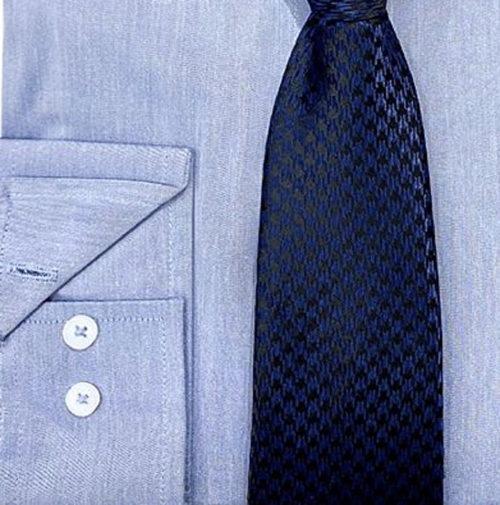 Conjunto de camisa social e gravata Nick Graham Slim Fit Chambray Masculino Azul Tamanho 34X35