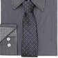 Camisa social masculina Nick Graham Modern Fit e gravata pretas tamanho 32x33