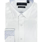 Camisa social masculina Nick Graham Modern Fit Contrastada, branca, tamanho 17 x 36 x 37