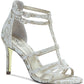 Adrianna Papell Sapatos Femininos Adara Fabric Open Toe Special Dourados Tamanho 8,5 M