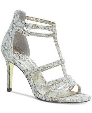 Adrianna Papell Women's Adara Fabric Open Toe Special Shoes Gold Size 8.5 M