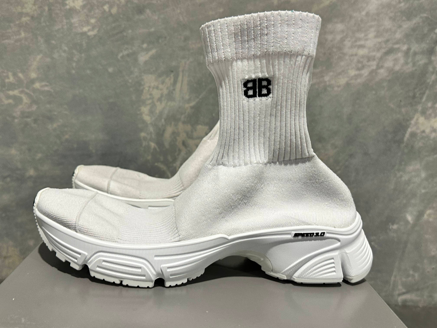 Tênis Balenciaga Speed ​​3.0 Knit Sock Feminino Branco Tamanho 9