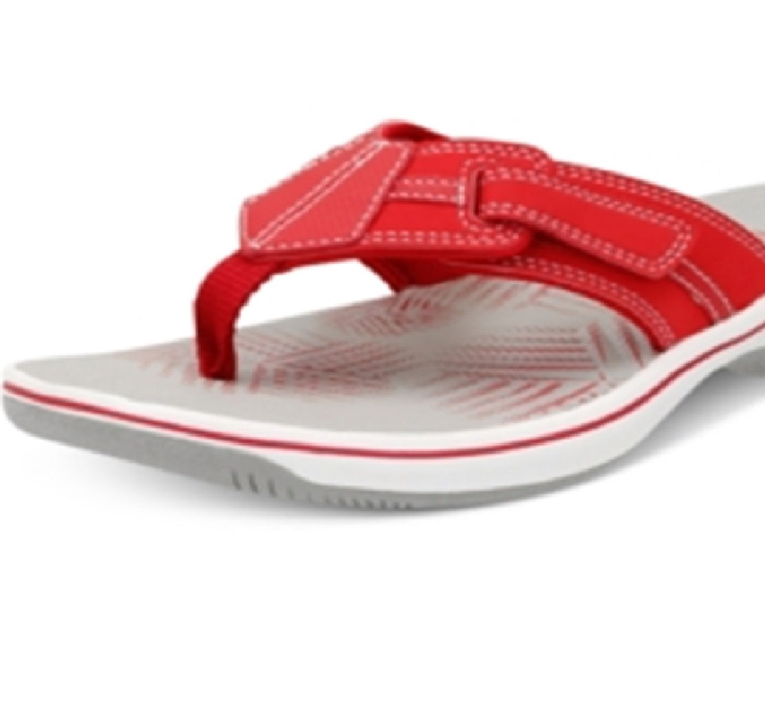 Chinelos Clarks Brinkley Bree Femininos Vermelhos Tamanho 11 M