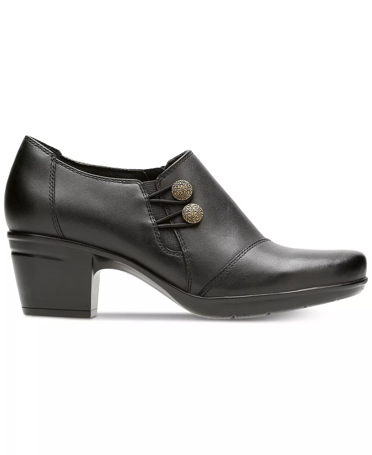 Clarks Emslie Warren Leather Shooties Feminino Preto Tamanho 9 M