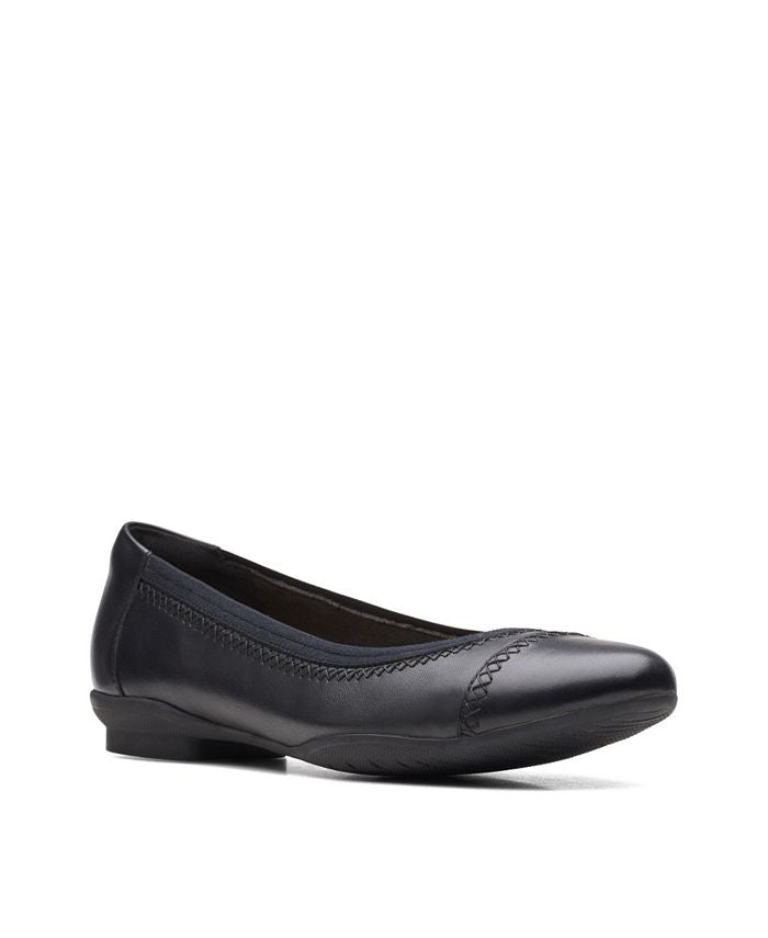 Clarks Coleção Feminina Sara Bay Flats Pretas Tamanho 8,5 M