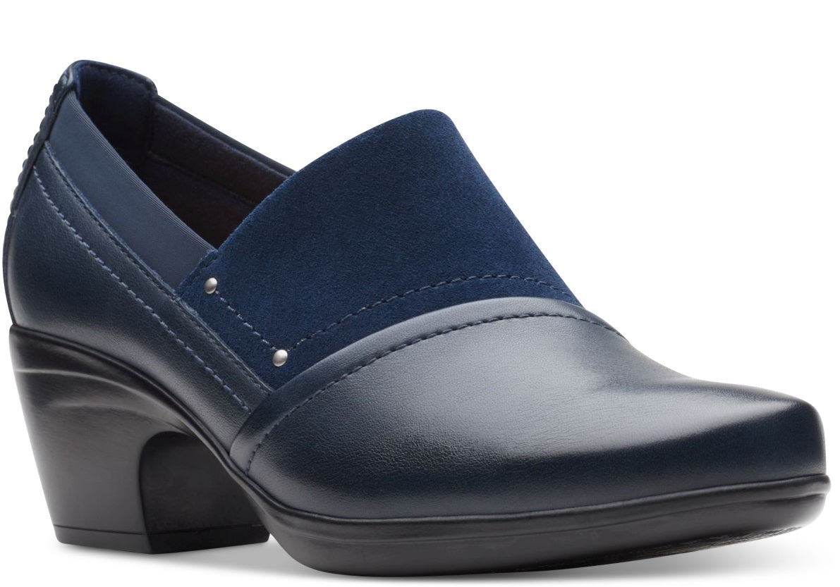 Sapatos Clarks Emily Step da coleção feminina, azul, tamanho 7,5 M