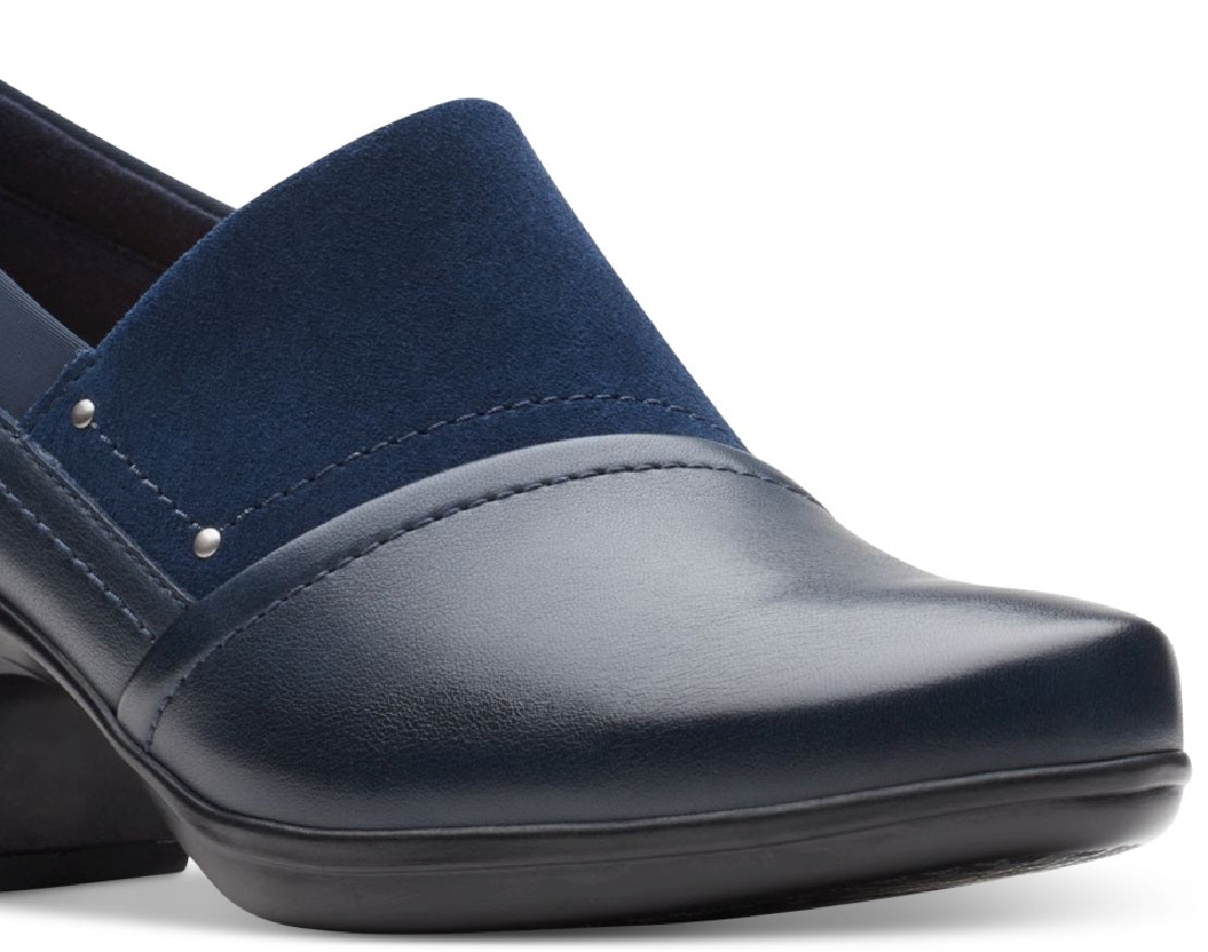 Sapatos Clarks Emily Step da coleção feminina, azul, tamanho 7,5 M