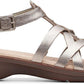 Sandália Clarks Feminina Pewter Metallic Loomis Katey Couro Cinza Tamanho 8,5 M