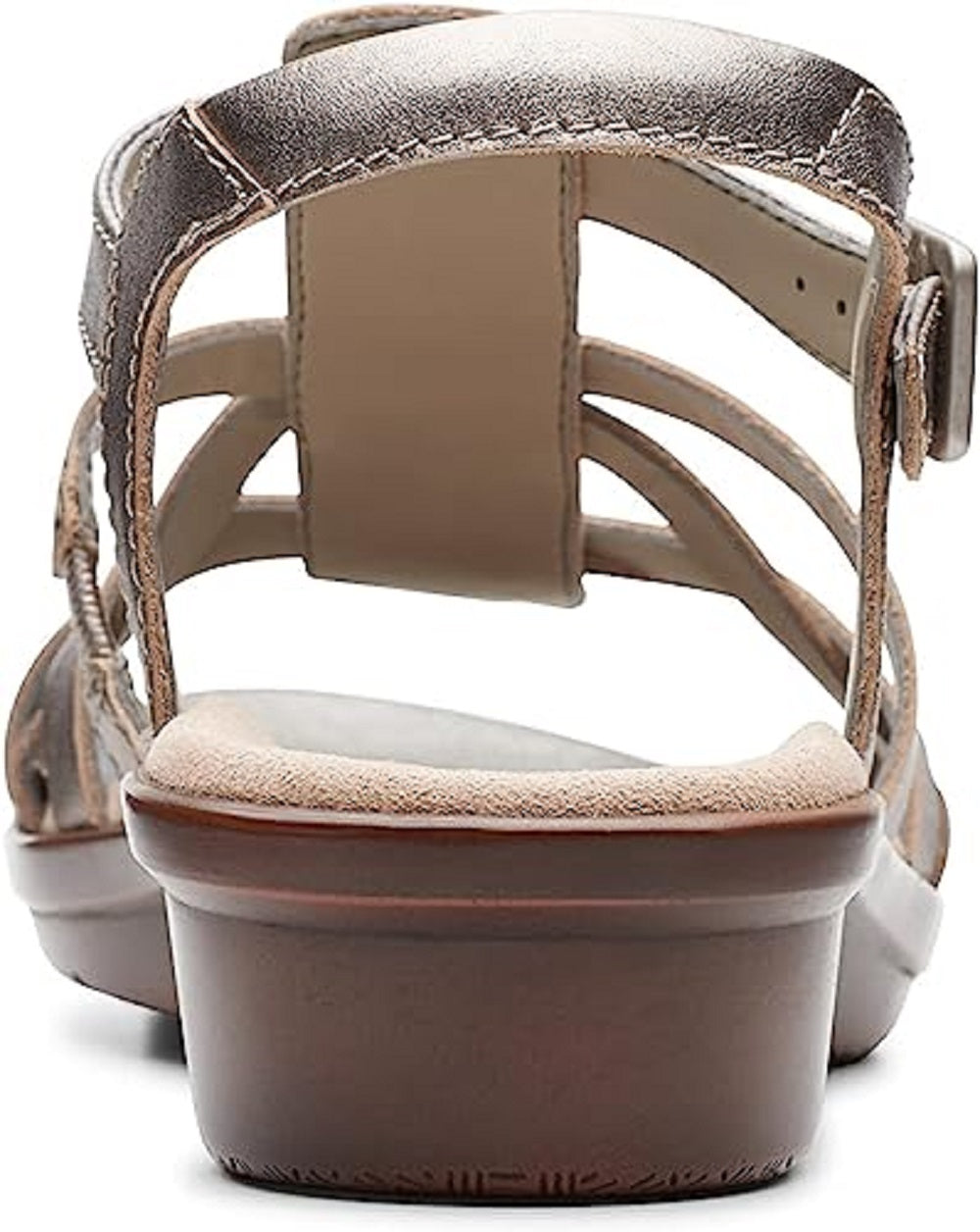 Sandália Clarks Feminina Pewter Metallic Loomis Katey Couro Cinza Tamanho 8,5 M