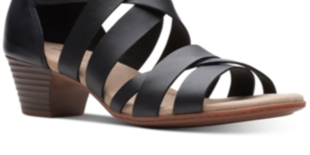 Sandálias Clarks Valarie Dream para mulheres, pretas, tamanho 5,5 M