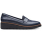 Mocassins Clarks Sharon Gracie da coleção feminina, azul, tamanho 9,5 M