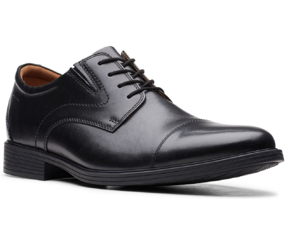 Sapatos Oxford Clarks Masculinos Whiddon Cap Toe Preto Tamanho 8,5 M