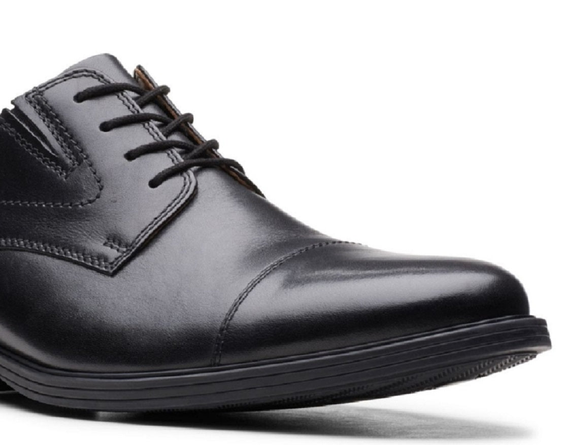 Sapatos Oxford Clarks Masculinos Whiddon Cap Toe Preto Tamanho 8,5 M