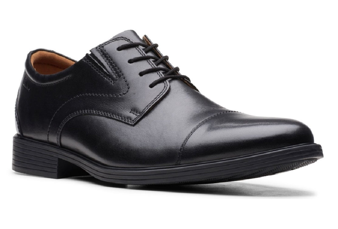 Sapatos Oxford Clarks Masculinos Whiddon Cap Toe Preto Tamanho 9 M