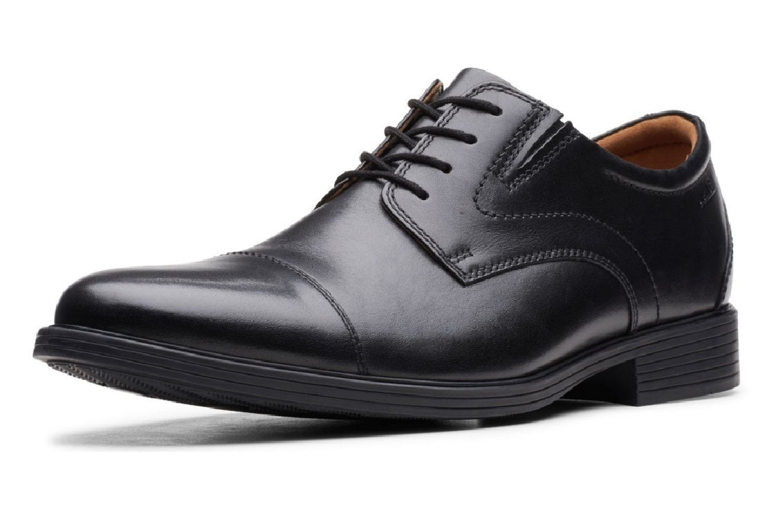 Sapatos Oxford Clarks Masculinos Whiddon Cap Toe Preto Tamanho 9 M