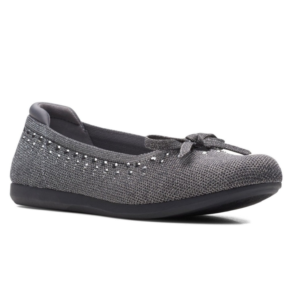 Clarks Cloudstepper Carly Hope Flats Feminino Cinza Tamanho 9 M