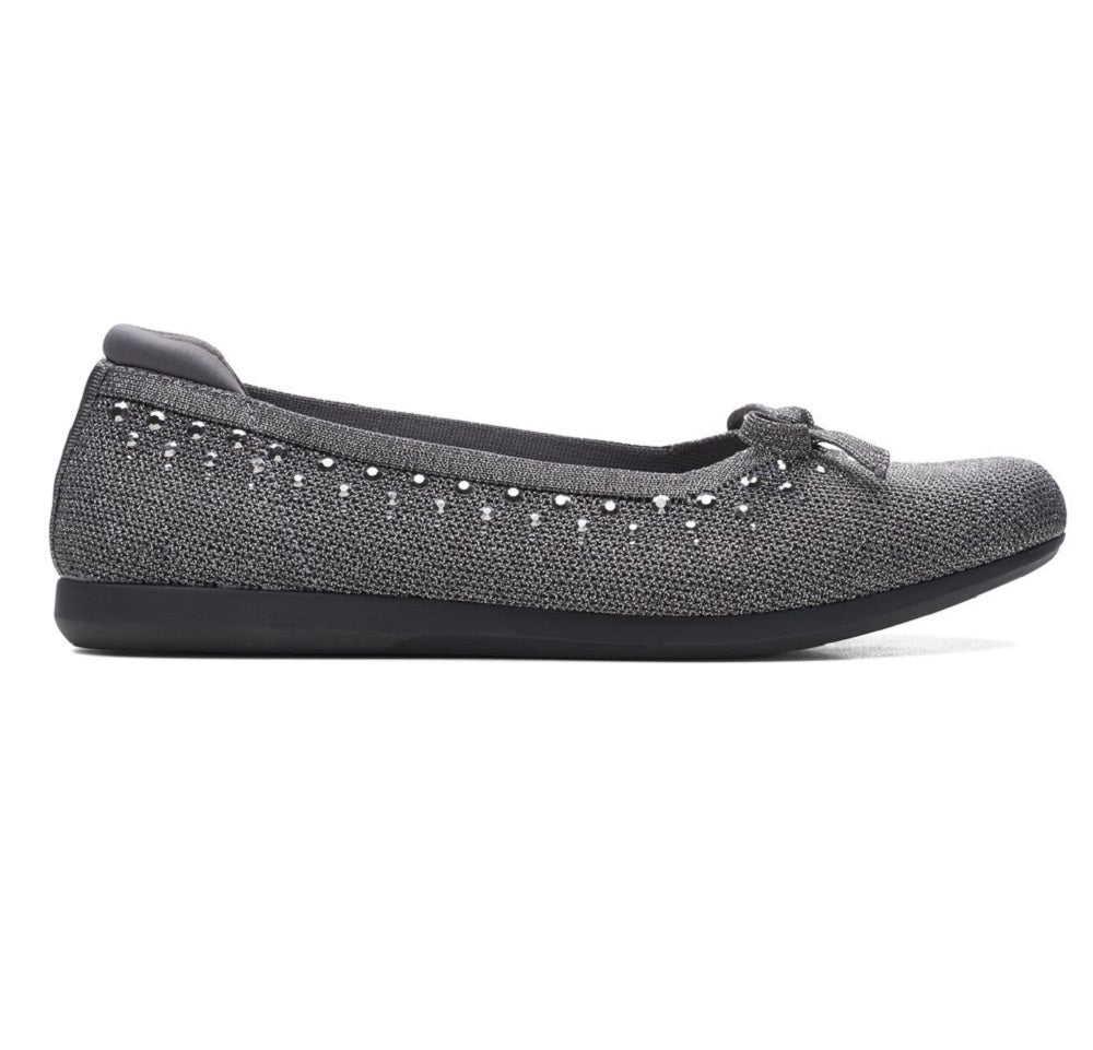 Clarks Cloudstepper Carly Hope Flats Feminino Cinza Tamanho 9 M