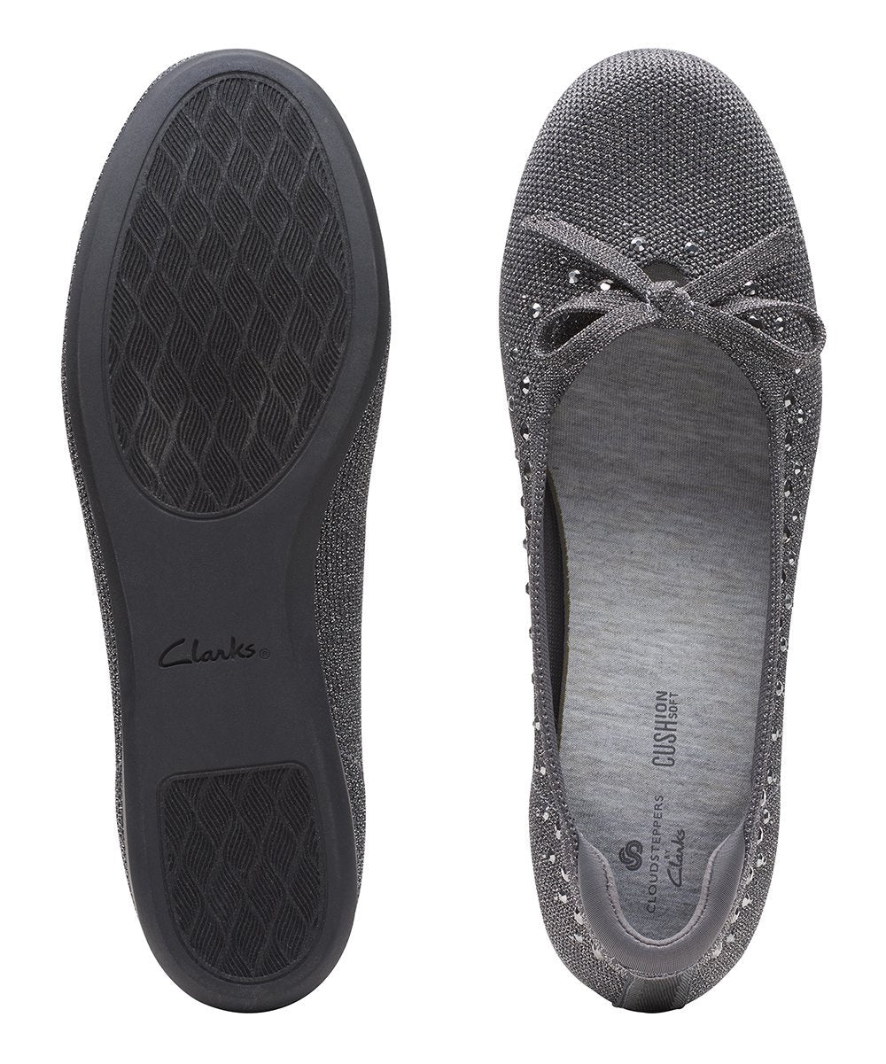Clarks Cloudstepper Carly Hope Flats Feminino Cinza Tamanho 9 M