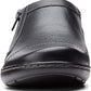 Clarks Cora Giny Cushioned Zip Loafer Flats Feminino Preto Tamanho 8 M