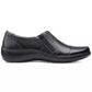 Clarks Cora Giny Cushioned Zip Loafer Flats Feminino Preto Tamanho 9 M