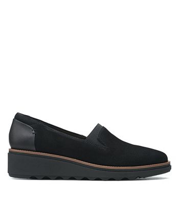 Sapatos Clarks Sharon Dolly da coleção feminina, pretos, tamanho 8,5 M
