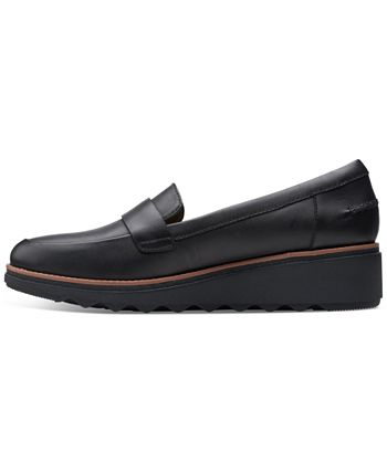 Clarks Coleção Feminina Sharon Gracie Sapatos Mocassins Pretos Tamanho 9 M