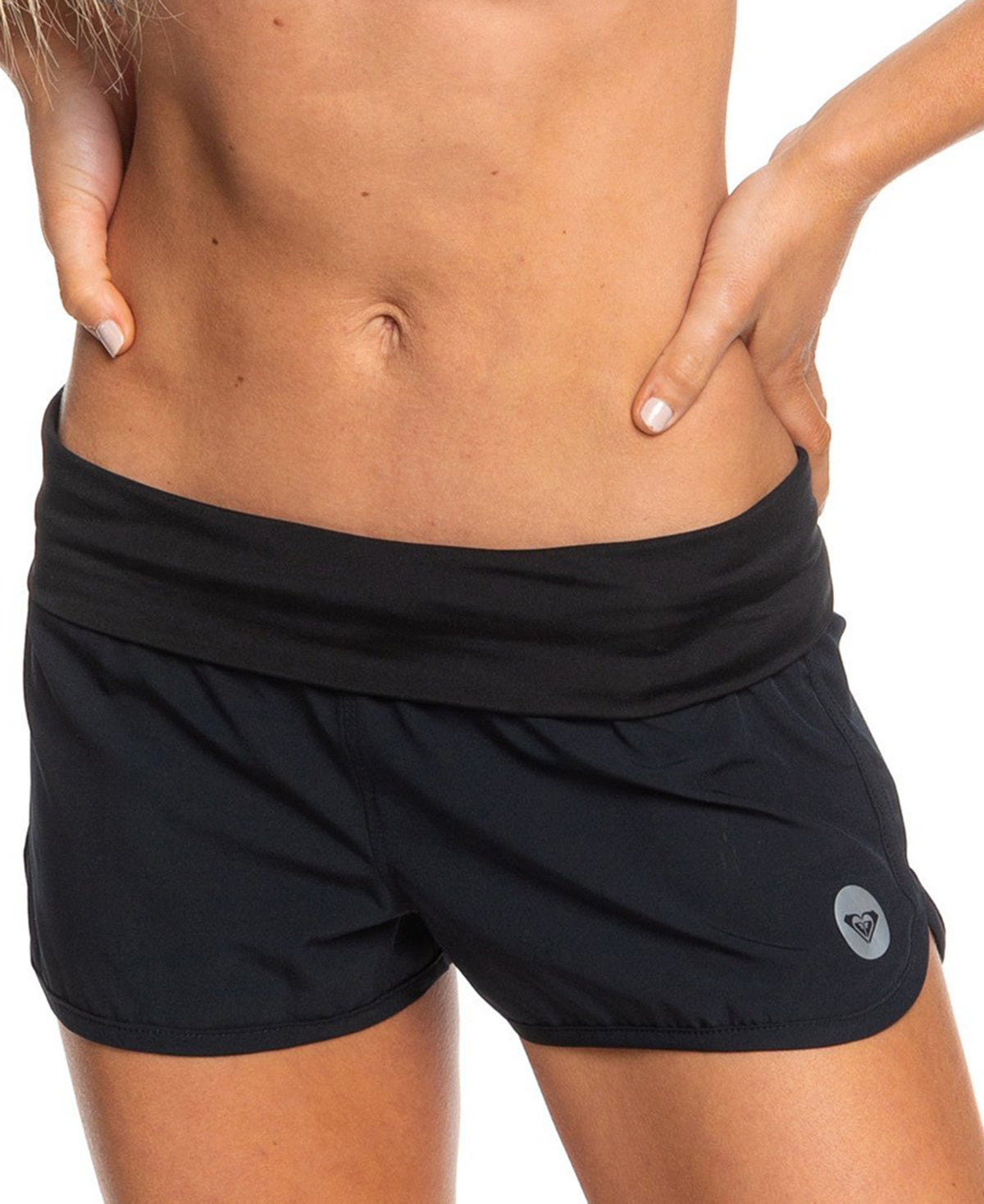 Shorts de banho Roxy Endless Summer feminino, preto, tamanho grande