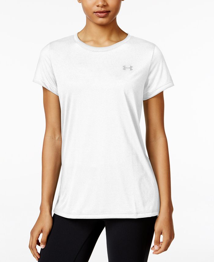 Camiseta Tech Crew Neck Feminina Under Armour Branca Tamanho Médio