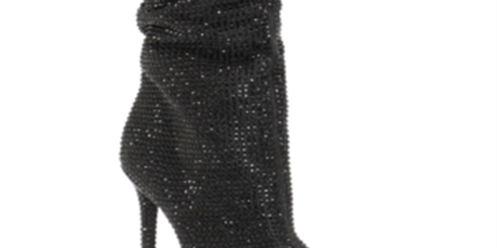 Botas femininas Jessica Simpson Layzer Slouch com strass, pretas, tamanho 7,5