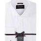 Camisa smoking masculina Michelsons Of London Slim Fit com babador elástico e punho francês, tamanho branco, 16x32x33
