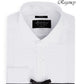 Camisa smoking masculina clássica com babado elástica e punho francês Michelsons Of London, tamanho branco, 16,5 x 34 x 35