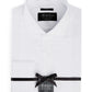Camisa smoking masculina clássica com babado elástica e punho francês Michelsons Of London, tamanho branco, 16,5 x 34 x 35