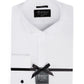 Camisa smoking masculina Michelsons Of London com corte slim e punho elástico, branca, tamanho 15x32x33