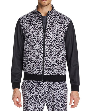Jaqueta Masculina Tallia Slim Fit Stretch Leopard Track Preta Tamanho P