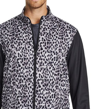 Jaqueta Masculina Tallia Slim Fit Stretch Leopard Track Preta Tamanho P