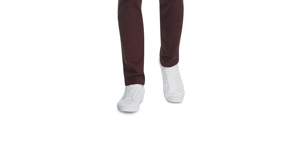 Calça esportiva masculina Tallia Straight Fit Stretch Geo Paisley Vinho - Tamanho 38