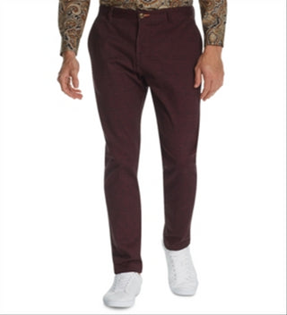 Calça esportiva masculina Tallia Straight Fit Stretch Geo Paisley Vinho - Tamanho 38