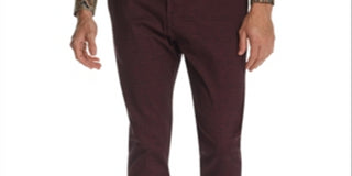 Calça esportiva masculina Tallia Straight Fit Stretch Geo Paisley Vinho - Tamanho 38
