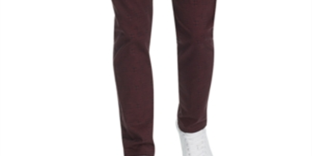 Calça esportiva masculina Tallia Straight Fit Stretch Geo Paisley Vinho - Tamanho 38
