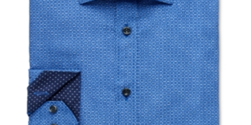 Camisa social masculina Geo Slim Fit da Society Of Threads, azul, tamanho XX-G