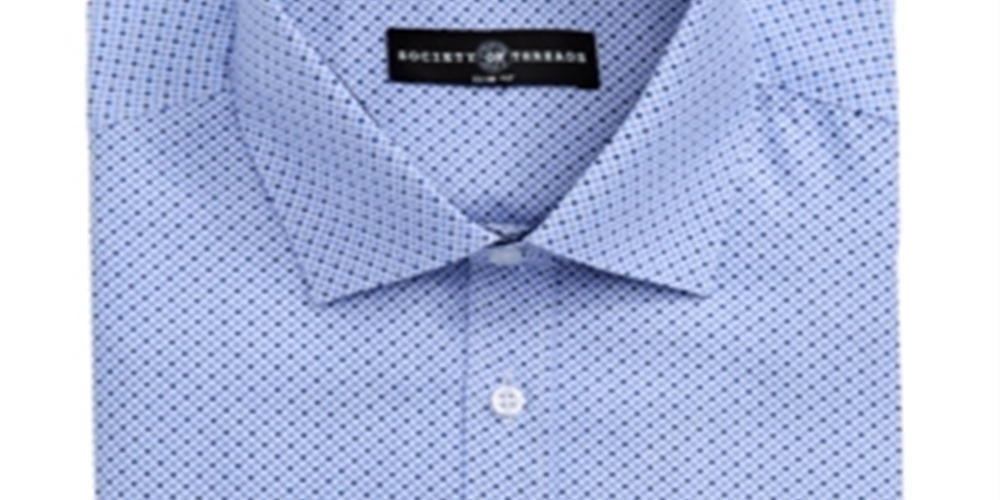 Camisa social masculina slim fit com bolinhas geométricas, tamanho extragrande, preta, da Society Of Threads