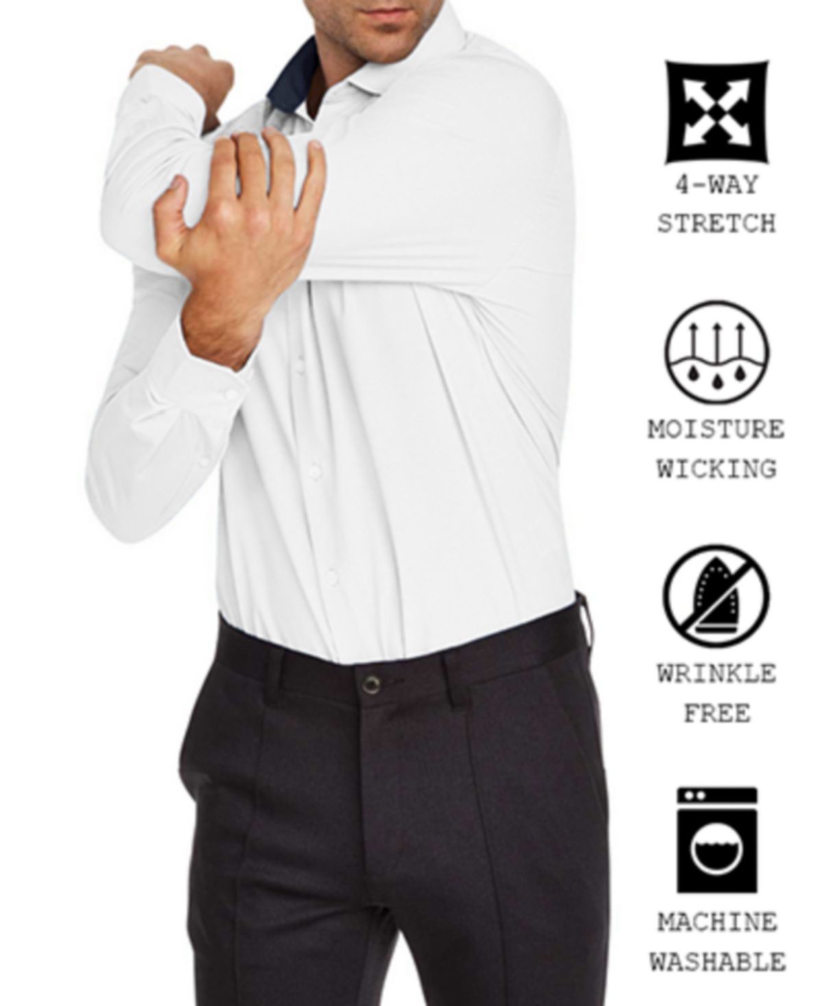 Camisa social masculina slim fit antirrugas e com absorção de umidade da Society Of Threads, tamanho XX-G, laranja